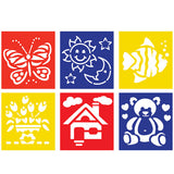 STENCIL CM.14X14 - SET 6 PZ. - SOGGETTI ASSORTITI