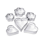 STAMPINI ACCIAIO - SET 6 PEZZI - CUORI/FIORI