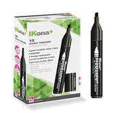 MARKER INDELEBILE PUNTA SCALPELLO - NERO CONF. PZ.10