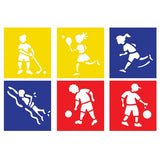 STENCIL CM.14X15 - SET 6 PZ. - SPORT