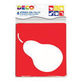 STENCIL CM.14X15 - SET 6 PZ. - FRUTTI