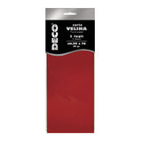 CARTA VELINA 20 GR. BUSTA 5 FG. CM.50X76 ROSSO