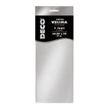 CARTA VELINA METAL 20 GR. BUSTA 5 FG. CM.50X76 - ARGENTO