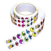 OCCHI ADESIVI COLORATI ROTOLO DI PZ.2000 6 MOTIVI MM.45