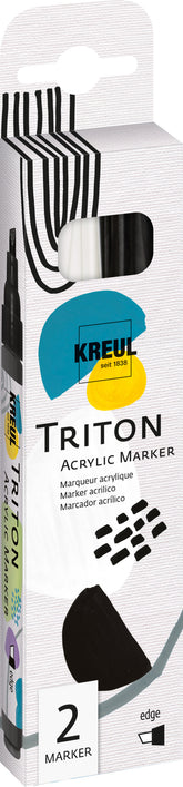 KREUL - TRITON ACRYLIC MARKER EDGE - BIANCO E NERO SET DI 2