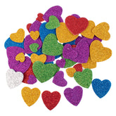 FORME GOMMA CREPP ADESIVA CUORI GLITTER PZ.60