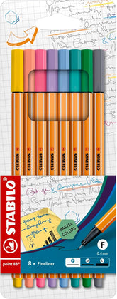 PENNARELLI POINT 88 ASTU8 COLORI PASTEL