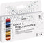 KREUL - GLASS & PORCELAIN PEN - SET 5 METALLIC