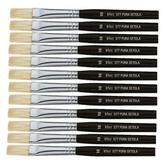 PENNELLO PIATTO PURA SETOLA MANICO CORTO - CONF.12