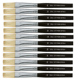 PENNELLO PIATTO PURA SETOLA MANICO CORTO - CONF.12