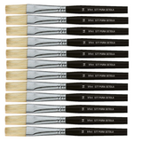 PENNELLO PIATTO PURA SETOLA MANICO CORTO - CONF.12