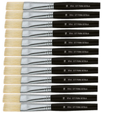 PENNELLO PIATTO PURA SETOLA MANICO CORTO - CONF.12