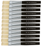 PENNELLO PIATTO PURA SETOLA MANICO CORTO - CONF.12