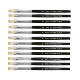 PENNELLO PIATTO PURA SETOLA MANICO CORTO - CONF.12