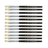 PENNELLO PIATTO PURA SETOLA MANICO CORTO - CONF.12