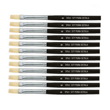 PENNELLO PIATTO PURA SETOLA MANICO CORTO - CONF.12