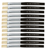 PENNELLO PIATTO PURA SETOLA MANICO CORTO - CONF.12