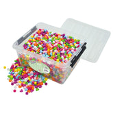 PERLE IN PLASTICA FORME E COLORI ASS. BAULETTO PZ.