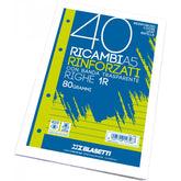 Ricambi A5 Con Fori Rinforzati 1 Rigo 40 Fogli Blasetti
