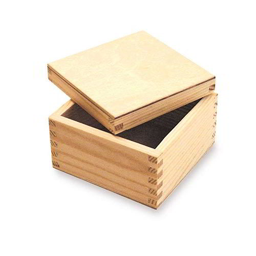 Set di 2 scatole etniche in legno con coperchio