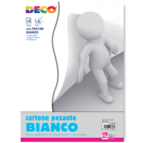 CARTONE PESANTE BIANCO/BIANCO SPESS. 1,3 - CM.70X100 - CONF.18 FG.