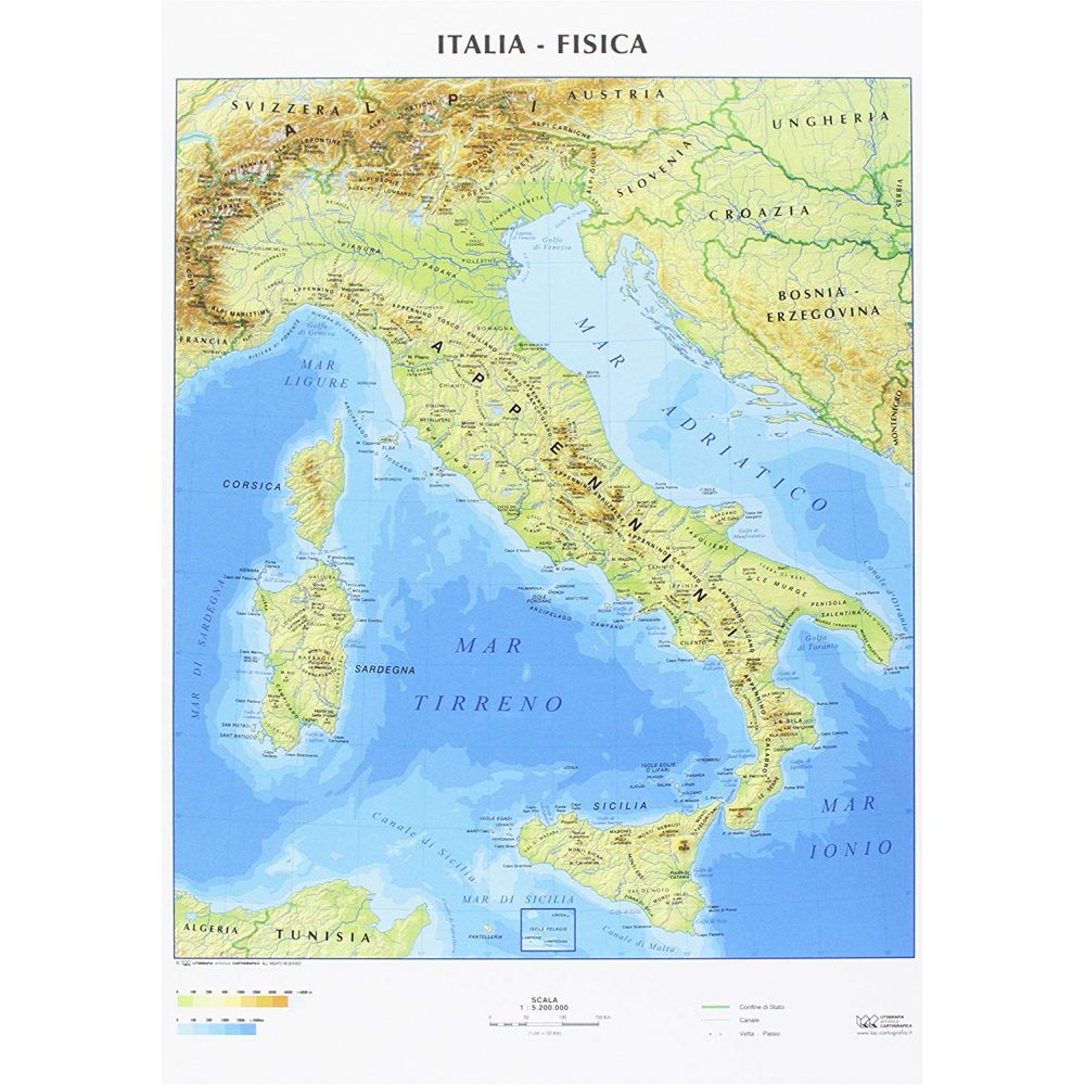 CARTA GEOGRAFICA A4 ITALIA - cartine geografiche