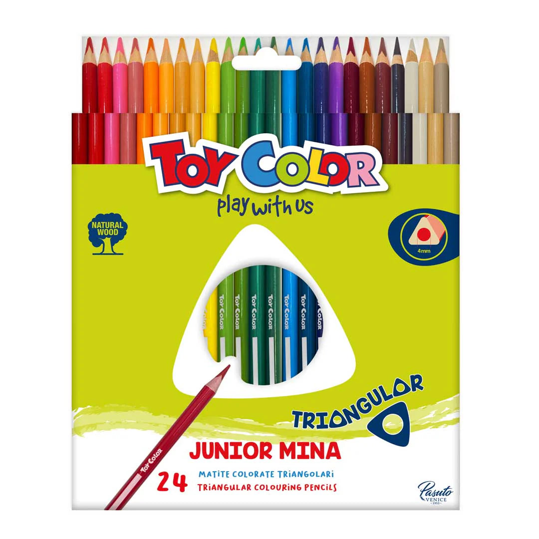 PASTELLI TRIANGOLARI TOYCOLOR 24 COLORI