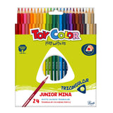 PASTELLI TRIANGOLARI TOYCOLOR 24 COLORI