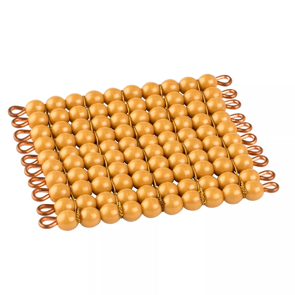 QUADRATO DI 100 PERLE ORO