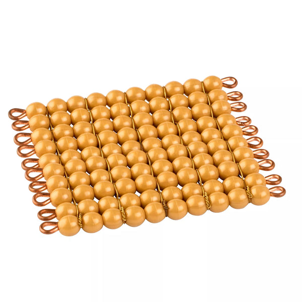 QUADRATO DI 100 PERLE ORO