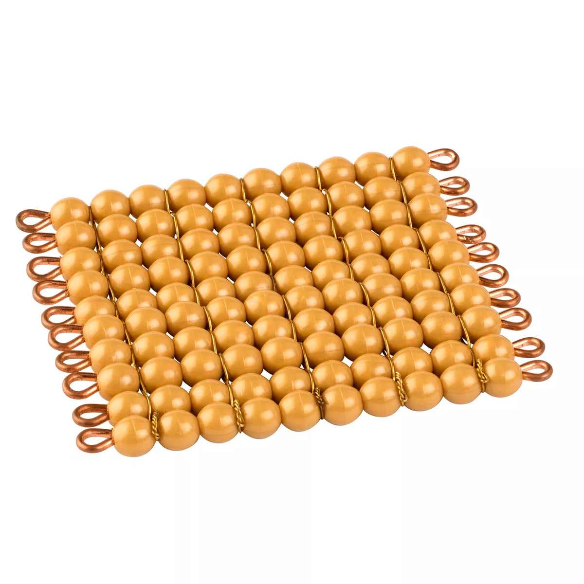 QUADRATO DI 100 PERLE ORO