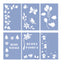Stencil - Busta 6 Pezzi Cm. 10X15 - Soggetti Assortiti