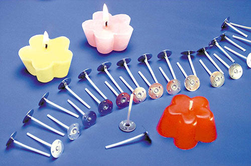 STOPPINI CON BASE METALLO PER CANDELE CM. 3,5  - CONF.24 PZ