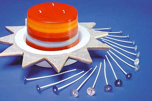 STOPPINI CON BASE METALLO PER CANDELE CM. 10 - CONF. 24 PZ.