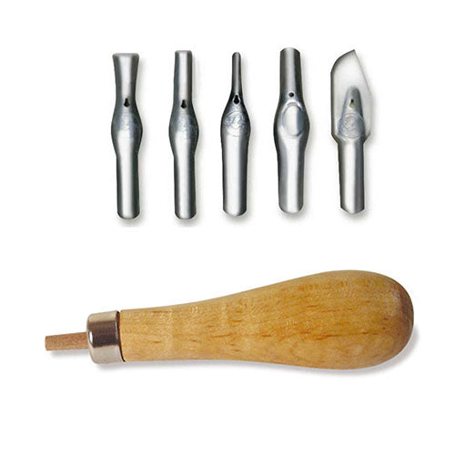 SET MANICO PORTA PENNINI + 5 PENNINI
