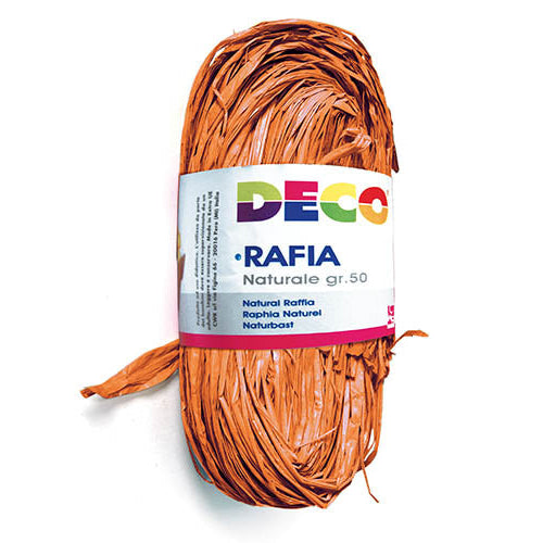 RAFIA NATURALE - PACCHETTO GR.50 - ARANCIO