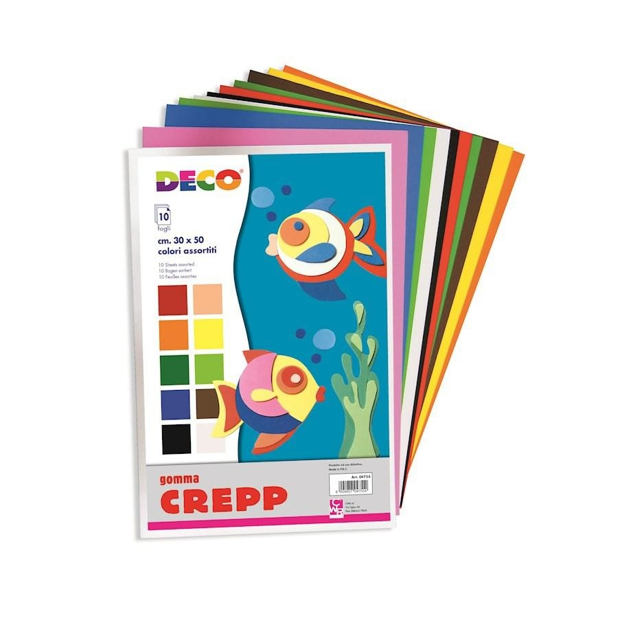 GOMMA CREPP CM.33X50 - CONF. 10 FG.  - COLORI ASSO