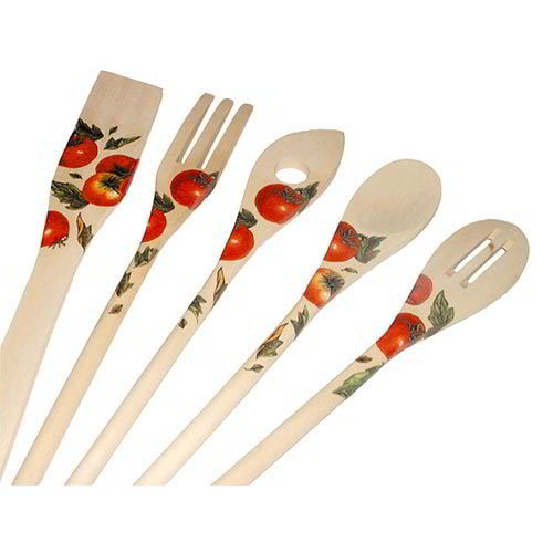 POSATE IN LEGNO PER DECOUPAGE - BUSTA 5 PEZZI Immagine principale del prodotto