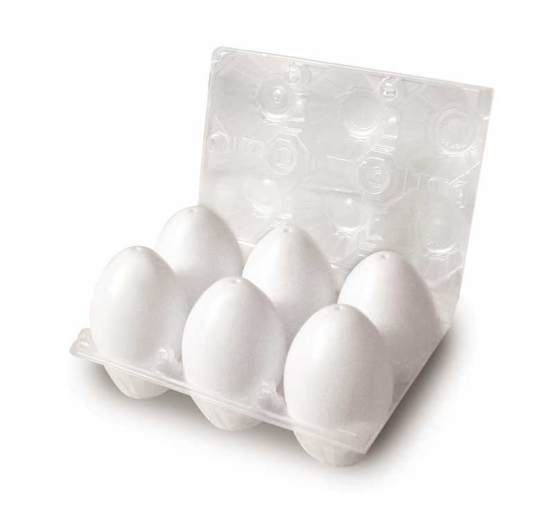 UOVA BIANCHE IN PLASTICA DA DECORARE - CONF.6 PZ. Immagine principale del prodotto