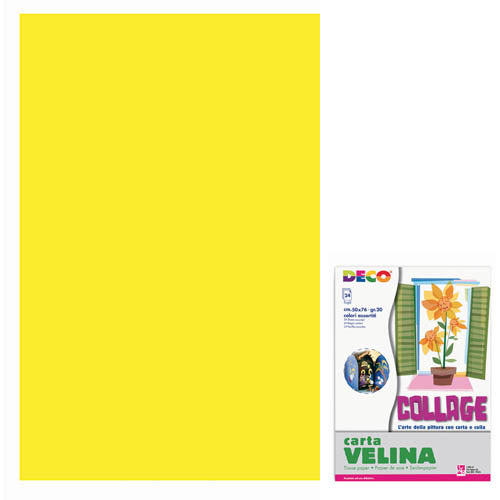 VELINA CM.50X76 - BUSTA 24 FG. - GIALLO Immagine principale del prodotto