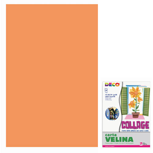 VELINA CM.50X76 - BUSTA 24 FG. - ARANCIO Immagine principale del prodotto