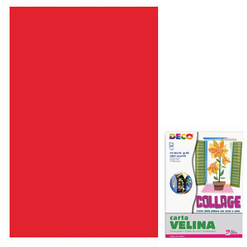 VELINA CM.50X76 - BUSTA 24 FG. - ROSSO Immagine principale del prodotto