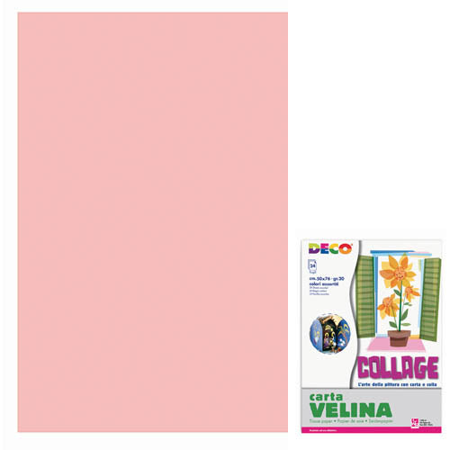 VELINA CM.50X76 - BUSTA 24 FG. - ROSA Immagine principale del prodotto