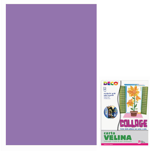 VELINA CM.50X76 - BUSTA 24 FG. - VIOLA Immagine principale del prodotto
