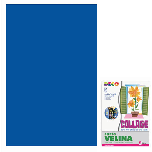 VELINA CM.50X76 - BUSTA 24 FG. - BLU
