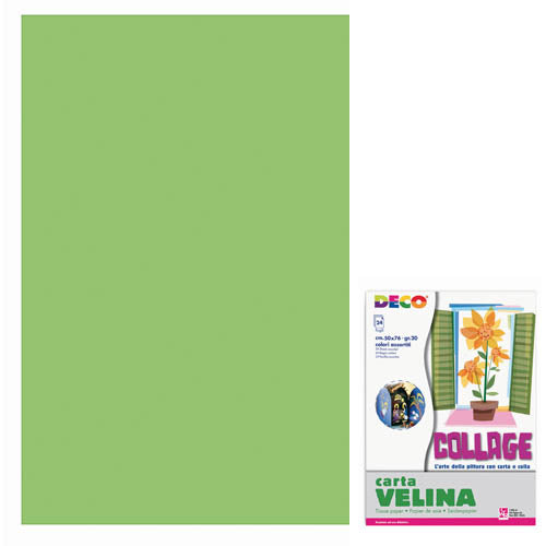 VELINA CM.50X76 - BUSTA 24 FG. - VERDE CHIARO Immagine principale del prodotto