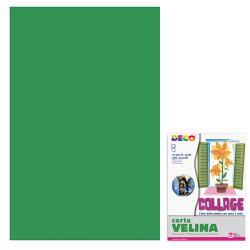 VELINA CM.50X76 - BUSTA 24 FG. - VERDE SCURO Immagine principale del prodotto
