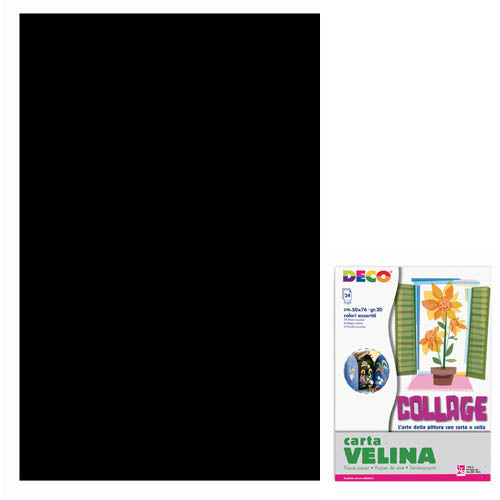 VELINA CM.50X76 - BUSTA 24 FG. - NERO Immagine principale del prodotto