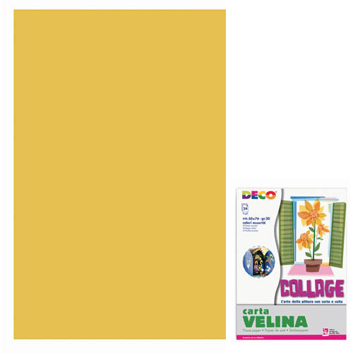 VELINA CM.50X70 - BUSTA 25 FG. - ORO Immagine principale del prodotto