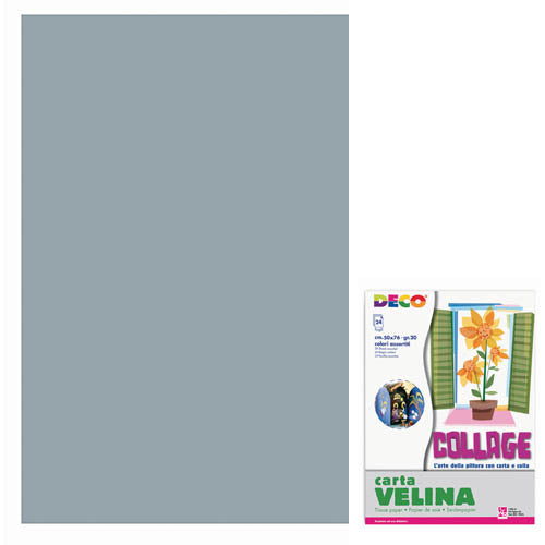 VELINA CM.50X70 - BUSTA 25 FG. - ARGENTO Immagine principale del prodotto